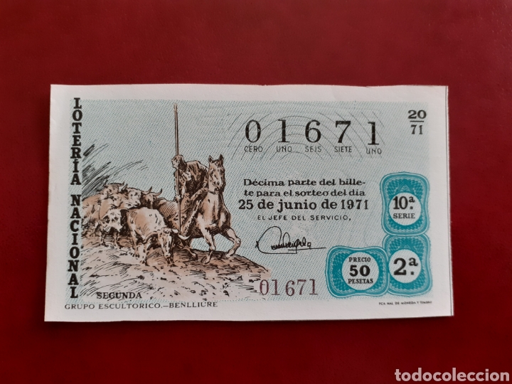 Loter&iacute;a nacional: Loter&iacute;a 01671 sorteo 20 de 1971 administraci&oacute;n 48 Barcelona