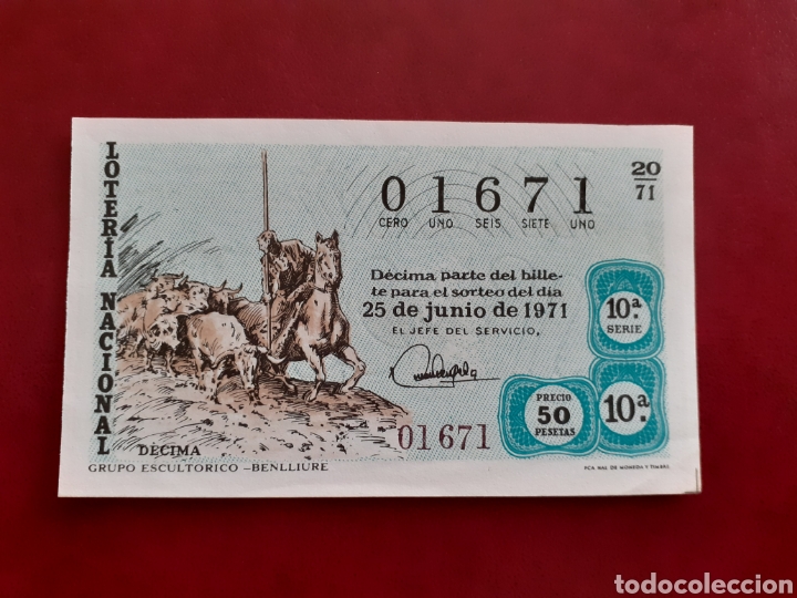 Loter&iacute;a nacional: Loter&iacute;a 01671 sorteo 20 de 1971 administraci&oacute;n 48 Barcelona