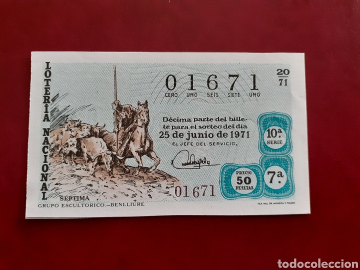 Loter&iacute;a nacional: Loter&iacute;a 01671 sorteo 20 de 1971 administraci&oacute;n 48 Barcelona
