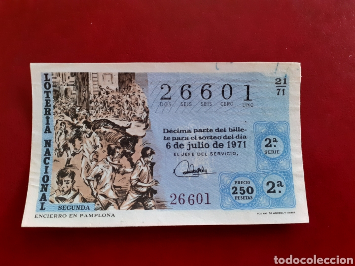 Loter&iacute;a nacional: Loter&iacute;a 26601 sorteo 21 de 1971 administraci&oacute;n desconocida