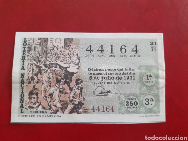 Loter&iacute;a nacional: Loter&iacute;a 44164 sorteo 21 de 1971 administraci&oacute;n 2 Valencia