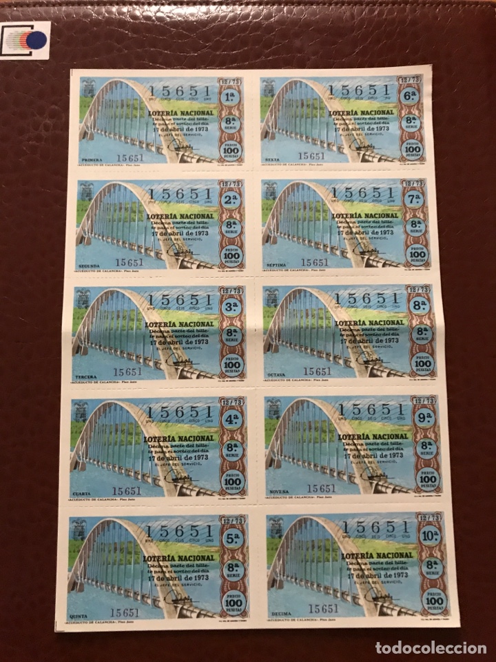 Loterie Nationale: Loteria A&ntilde;o 1973 sorteo 12 Capic&uacute;a billete completo