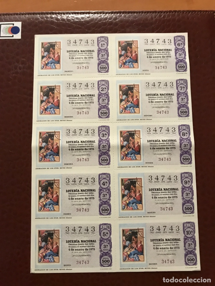 Loterie Nationale: Loteria A&ntilde;o 1975 sorteo 1 Capic&uacute;a billete completo