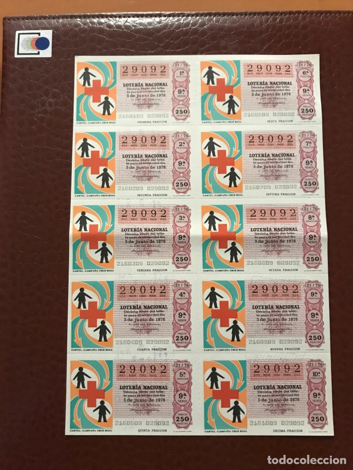 National Spanish Lottery: Loteria A&ntilde;o 1976 sorteo 21 Capic&uacute;a billete completo