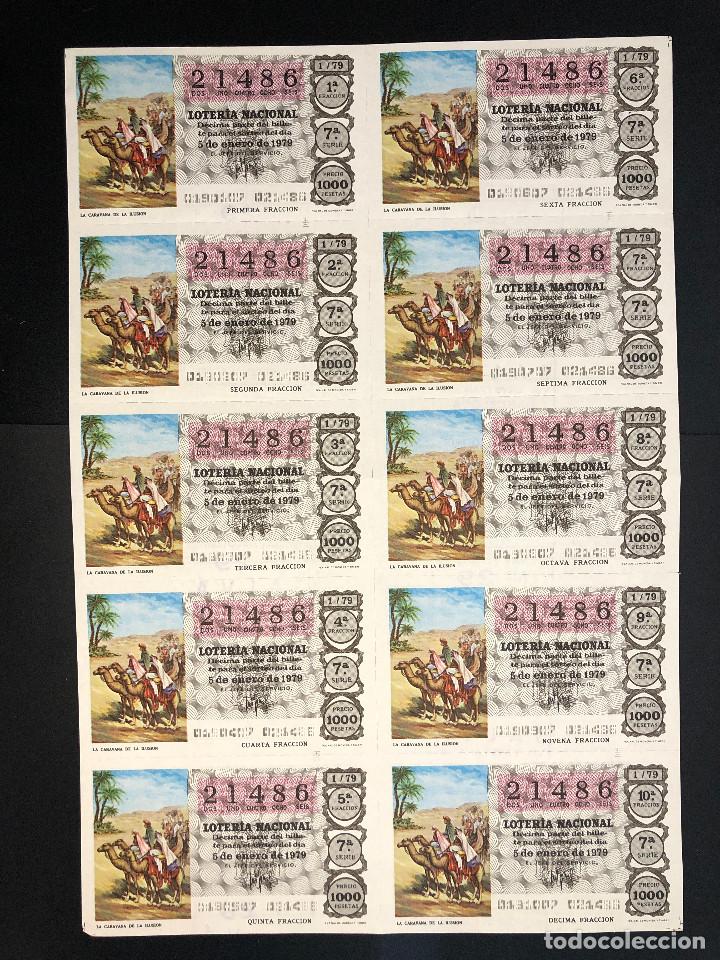 Nationale spanische Lotterie: HOJA COMPLETA LOTERIA NACIONAL 10 D&Eacute;CIMOS (LA CARAVANA DE LA ILUSION) 5/01/1979