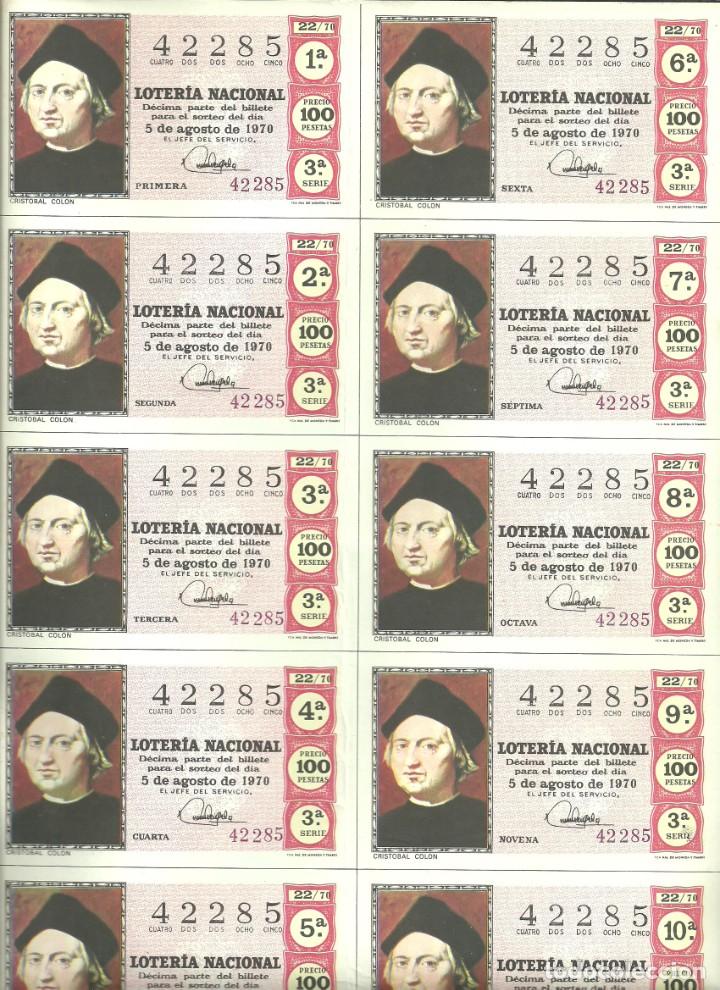Loter&iacute;a Nacional: Billete Loteria Nacional Completo A&ntilde;o 70- Cristobal Col&oacute;n (seg&uacute;n foto)