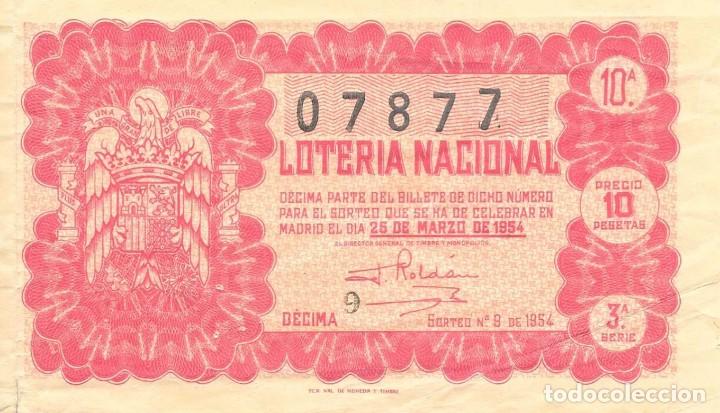 National Spanish Lottery: LOTER&Iacute;A NACIONAL. SORTEO 9 DE 1954