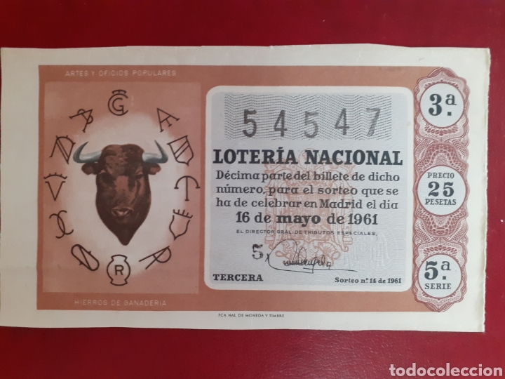 National Spanish Lottery: Loter&iacute;a Nacional 16 mayo 1961 sorteo 14