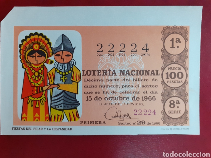 Nationale spanische Lotterie: Loter&iacute;a Nacional 15 octubre 1966 sorteo 29