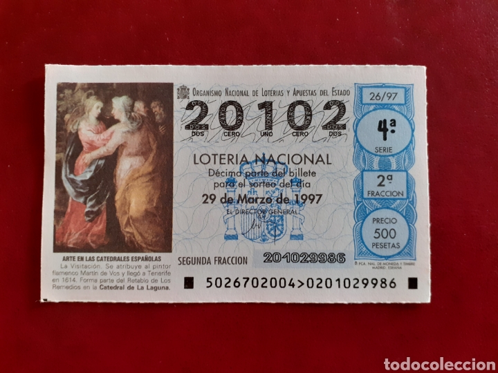 Nationale spanische Lotterie: Loter&iacute;a capicua 20102 sorteo 26 de 1997