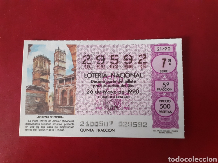 Nationale spanische Lotterie: Loter&iacute;a capicua 29592 sorteo 21 de 1990