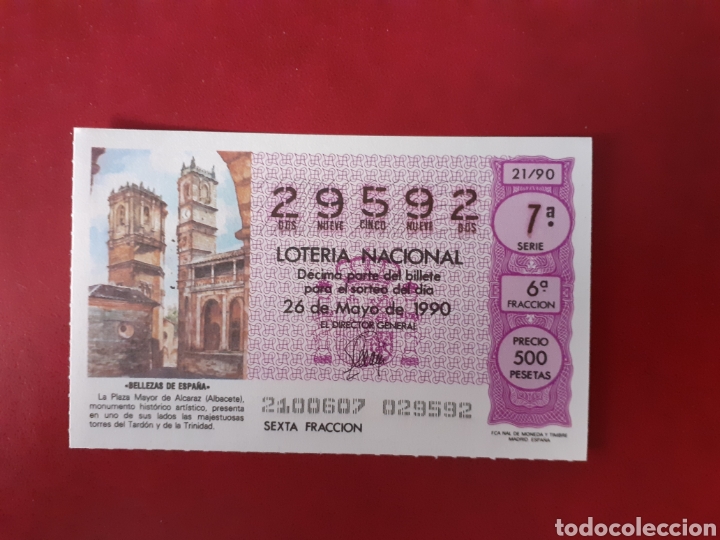 Nationale spanische Lotterie: Loter&iacute;a capicua 29592 sorteo 21 de 1990