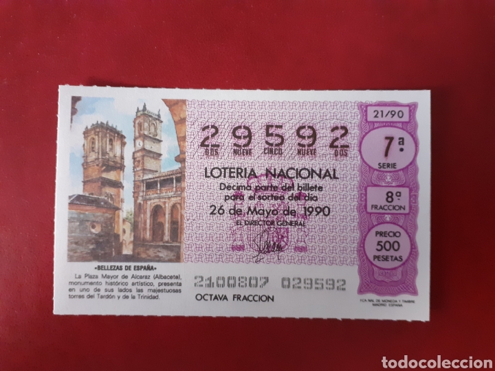 Nationale spanische Lotterie: Loter&iacute;a capicua 29592 sorteo 21 de 1990