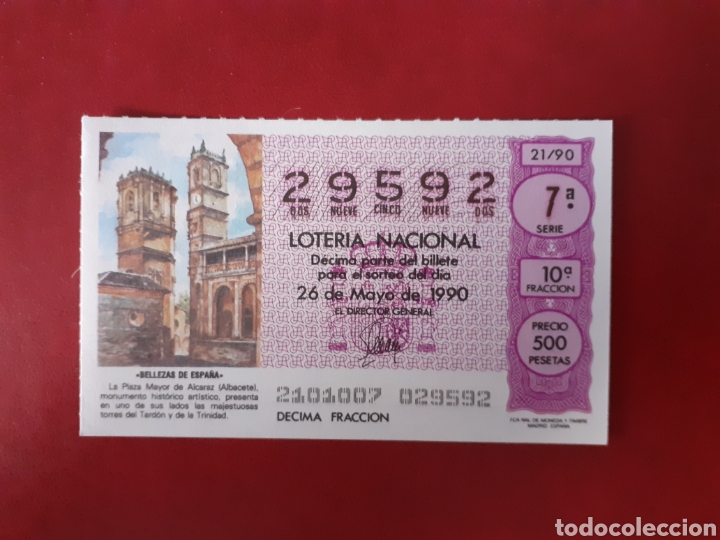 Nationale spanische Lotterie: Loter&iacute;a capicua 29592 sorteo 21 de 1990