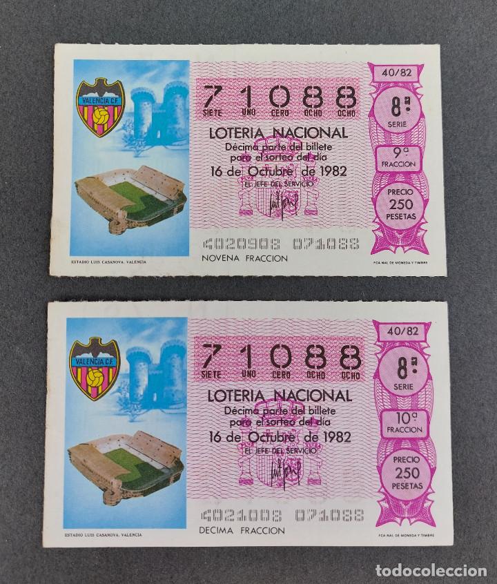 Lotaria Nacional: 2 D&Eacute;CIMOS LOTER&Iacute;A NACIONAL - N&ordm; 71088 - Serie: 8&ordf; - Fracci&oacute;n 9&ordf; y 10&ordf; - Sorteo: 16/10/1982
