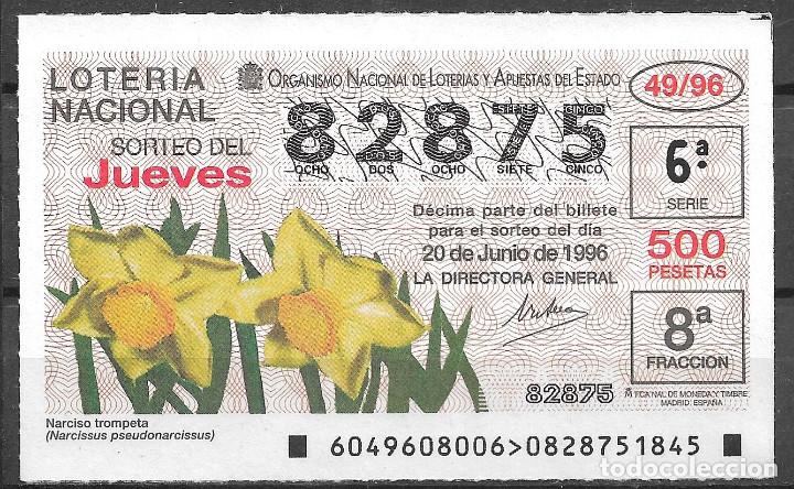 Loter&iacute;a Nacional: LOTERIA DEL JUEVES,NARCISO TROMPETA,20/06/1996.