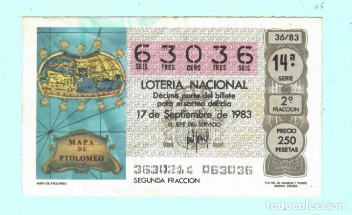 National Spanish Lottery: LOTER&Iacute;A NACIONAL - 17 DE Septiembre DE 1983 - N&Uacute;MERO CAPIC&Uacute;A - 60306