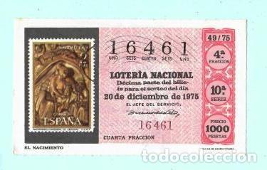 Loter&iacute;a nacional: LOTER&Iacute;A NACIONAL - 20 DE DICIEMBRE DE 1976 - N&Uacute;MERO CAPIC&Uacute;A - 16461