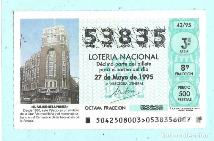 Loter&iacute;a nacional: LOTER&Iacute;A NACIONAL - 27 DE Mayo DE 1995 - N&Uacute;MERO CAPIC&Uacute;A - 53835