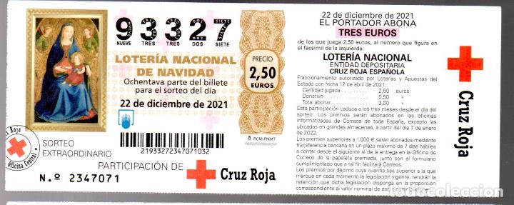 Nationale spanische Lotterie: PARTICIPACI&Oacute;N DE LOTER&Iacute;A DE NAVIDAD DE LA CRUZ ROJA - 22 DE DICIEMBRE DE 2021 -