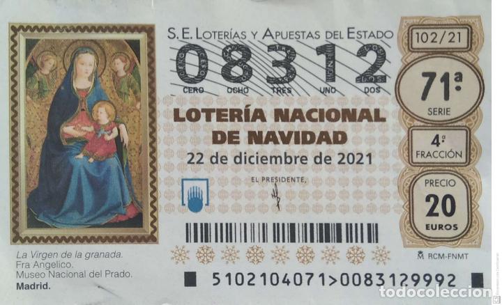 Loter&iacute;a Nacional: Espa&ntilde;a. Loter&iacute;a. 2021. Sorteo: 102 La Virgen de la Granada de Fra Ang&eacute;lico. Museo del Prado. Fecha: