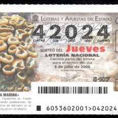 Loterie Nationale: LOTERÍA NACIONAL - 6 DE JUNIO DE 2006 - SORTEO 53 - NÚMERO CAPICÚA -. Lote 360676845