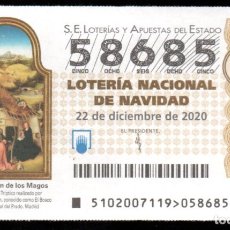 Loterie Nationale: LOTERÍA NACIONAL - 22 DE DICIEMBRE DE 2020- SORTEO 102- NÚMERO CAPICÚA -. Lote 360677910