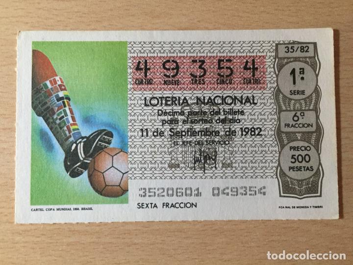Loter&iacute;a nacional: LOTERIA NACIONAL - 11-09-1982 - 49354 - CARTEL COPA MUNDIAL 1950. BRASIL