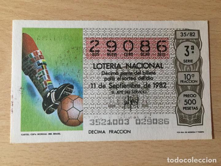 Loter&iacute;a nacional: LOTERIA NACIONAL - 11-09-1982 - 29086 - CARTEL COPA MUNDIAL 1950. BRASIL