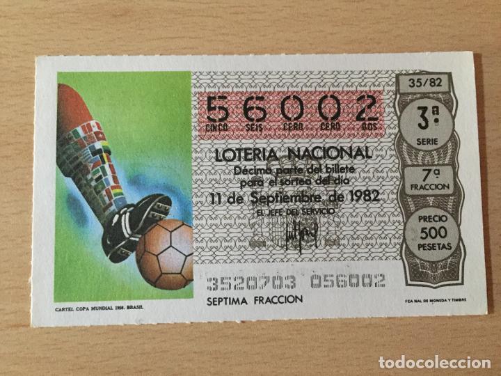 Loter&iacute;a nacional: LOTERIA NACIONAL - 11-09-1982 - 56002 - CARTEL COPA MUNDIAL 1950. BRASIL