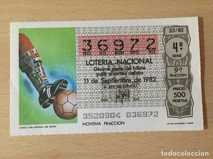Loter&iacute;a nacional: LOTERIA NACIONAL - 11-09-1982 - 36972 - CARTEL COPA MUNDIAL 1950. BRASIL