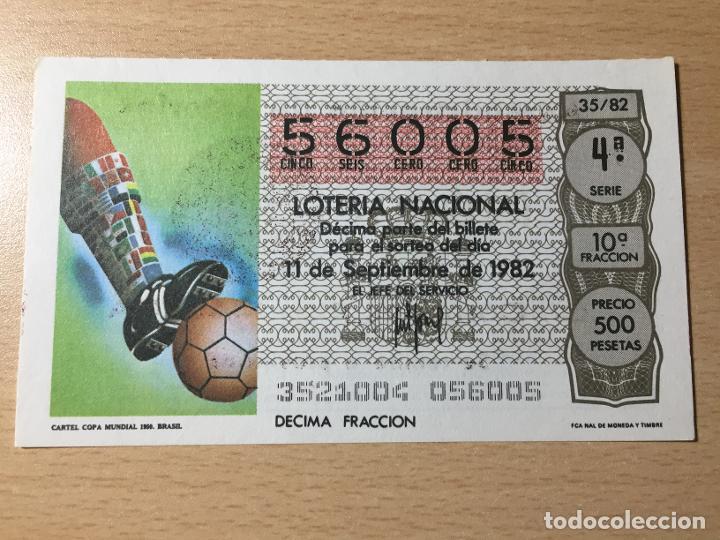 Loter&iacute;a nacional: LOTERIA NACIONAL - 11-09-1982 - 56005 - CARTEL COPA MUNDIAL 1950. BRASIL