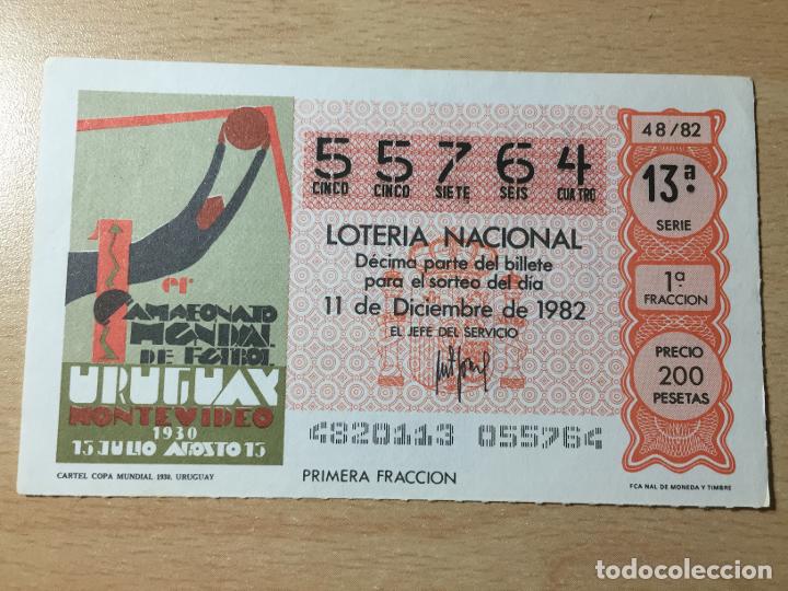 Loter&iacute;a nacional: LOTERIA NACIONAL - 11-12-1982 - 55764 - CARTEL COPA MUNDIAL 1930. URUGUAY