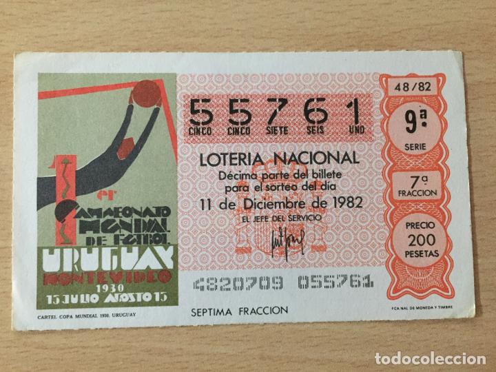 Loter&iacute;a nacional: LOTERIA NACIONAL - 11-12-1982 - 55761 - CARTEL COPA MUNDIAL 1930. URUGUAY