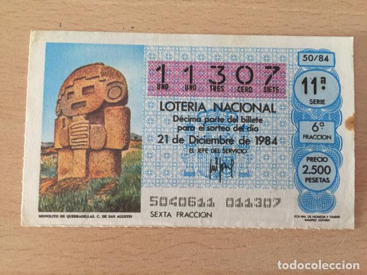 Loter&iacute;a Nacional: LOTERIA NACIONAL - 21-12-1984 - 11307 - MONOLITO DE QUEBRADILLAS. C. DE SAN AGUSTIN