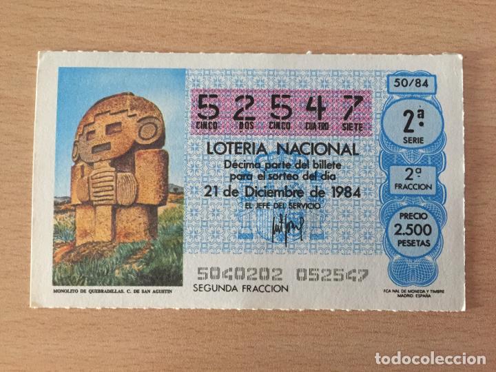 Loter&iacute;a Nacional: LOTERIA NACIONAL - 21-12-1984 - 52547 - MONOLITO DE QUEBRADILLAS. C. DE SAN AGUSTIN