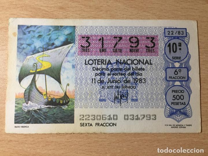 Loter&iacute;a nacional: LOTERIA NACIONAL - 11-06-1983 - 31793 - NAVE VIKINGA