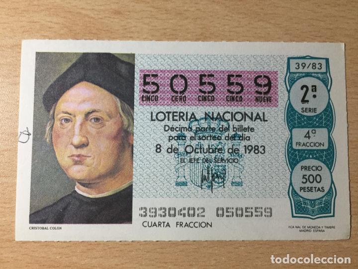 Loter&iacute;a Nacional: LOTERIA NACIONAL - 08-10-1983 - 50559 - CRISTOBAL COLON