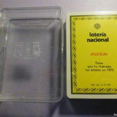 Lotería Nacional: BARAJA DE CARTAS - LOTERIA NACIONAL - FOURNIER - 1975 - ILUSTRADA TEMA LA FILATELIA C / CAJA - PRECI. Lote 366625241