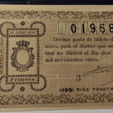 Lotería Nacional: LOTERÍA NACIONAL 1905 SORTEO 15. Lote 366772086