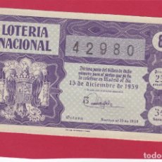 Lotaria Nacional: LOTERIA SORTEO 35 DE 1959. Lote 366943636