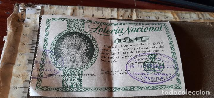 Loter&iacute;a Nacional: PARTICIPACION DE LOTERIA DE LA HERMANDAD DE LA MACARENA DE 1959