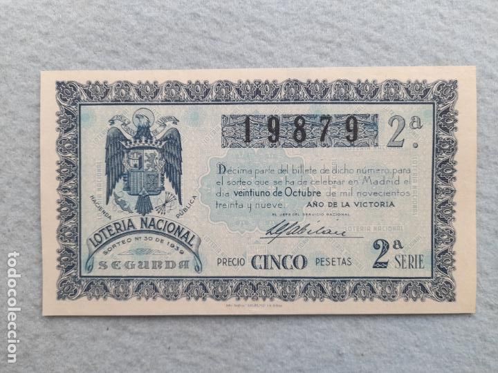Loter&iacute;a nacional: D&eacute;cimo. Sorteo n&ordm;: 30 de 1939. - Foto 1