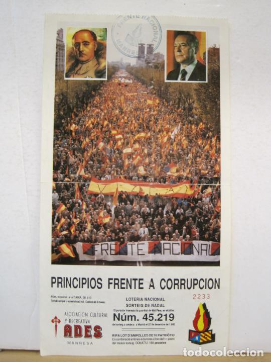 National Spanish Lottery: FRENTE NACIONAL DE MANRESA-PUBLICIDAD-LOTERIA NACIONAL-VER FOTOS-(K-7715)