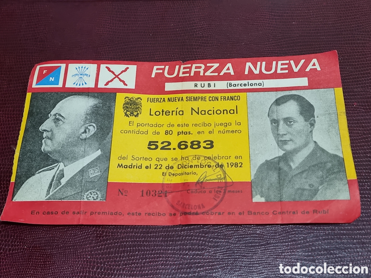 National Spanish Lottery: LOTER&Iacute;A FUERZA NUEVA 1982