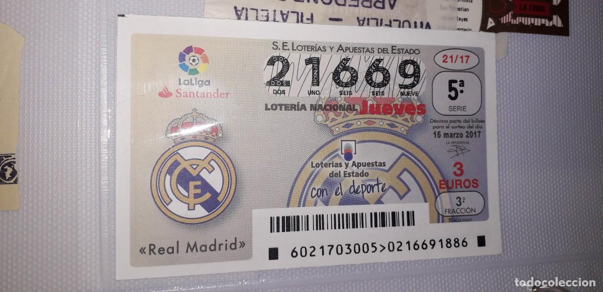Loter&iacute;a nacional: BOLETO DECIMO PARTICIPACION LOTERIA NACIONAL REAL MADRID LA LIGA SANTANDER 16 MARZO 2017