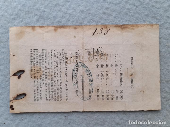Loter&iacute;a nacional: D&eacute;cimo. Sorteo n&ordm; 2 de Enero de 1868. - Foto 2
