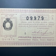 Lotería Nacional: LOTERIA AÑO 1920 SORTEO 19