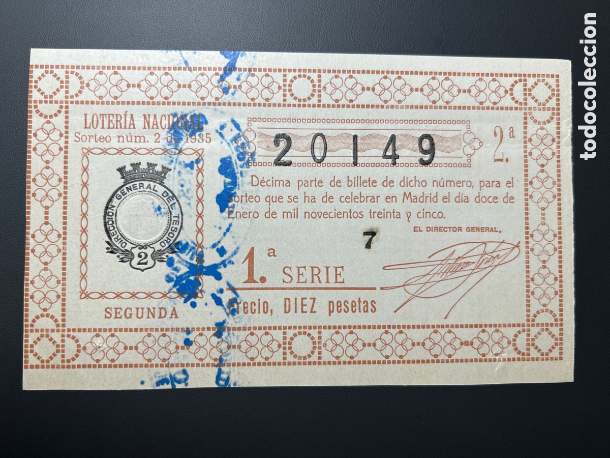 Loterie Nationale: Loteria A&ntilde;o 1935 Sorteo 2