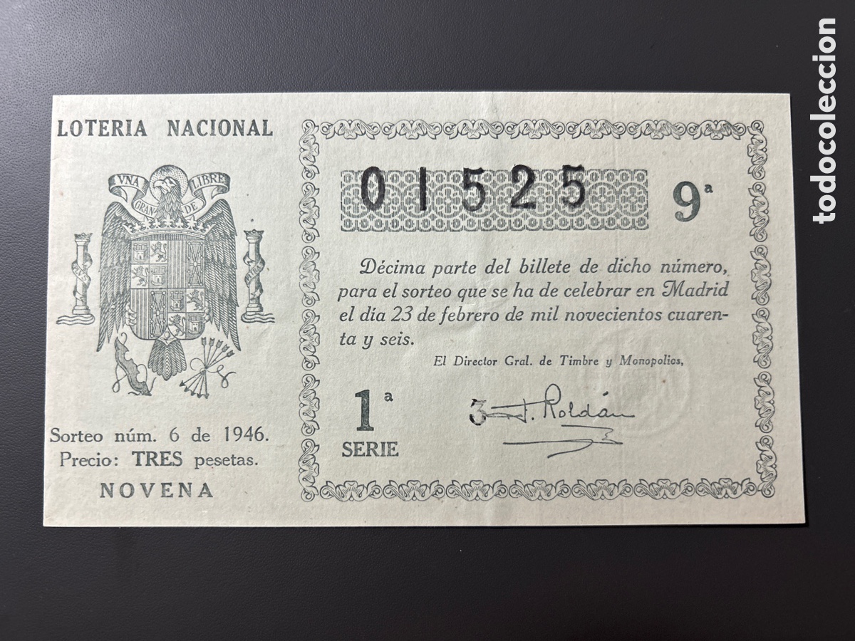 National Spanish Lottery: Loteria A&ntilde;o 1946 Sorteo 6